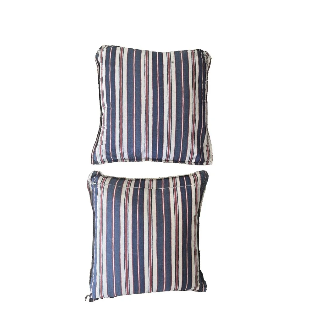 2 Ralph Lauren Pr DECORATIVE PILLOW Down Insert Villa Martine STRIPES Red Floral